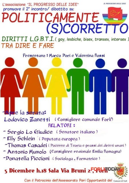 05.12.14 – Politicamente (s)corretto: diritti LGBTI (Lesbiche, Gay, Bisex, Transex, Intersex) tra dire e fare – Forlì