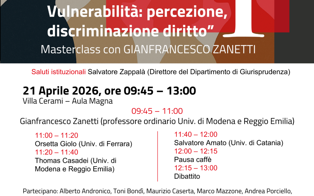 Filosofia della Vulnerabilità: percezione, discriminazione diritto